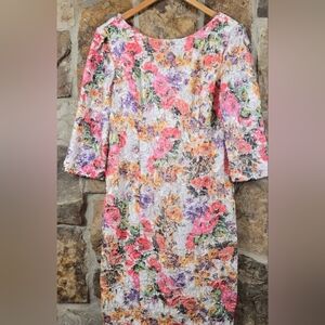 Alex Evenings Floral Guipure Lace Dress